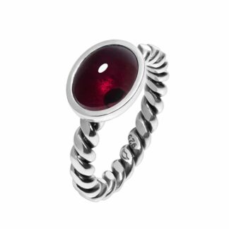 Tvunnet ring, granat
